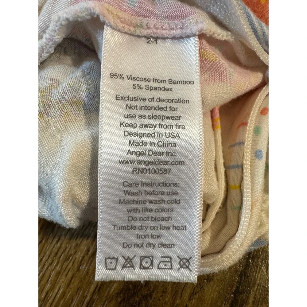 Angel Dear Newborn Baby Girl Bamboo Sleepers Ruffle Bottom Swan Donuts Bundle
